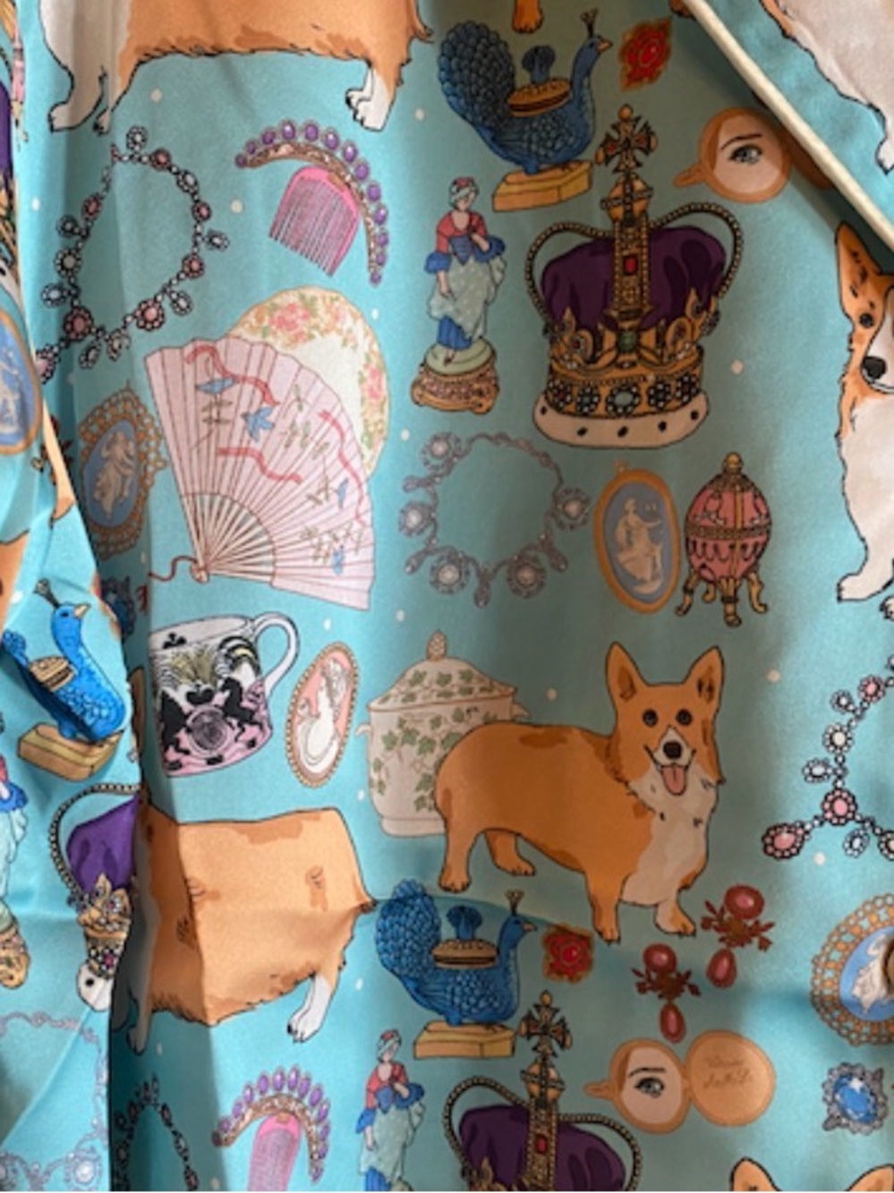 Karen Mabon "Oh So Royal" Corgi Collection Short Sleeve Pajamas